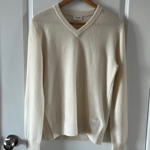 Celine 100% cashmere V-neck sweater - Picture 1 of 12